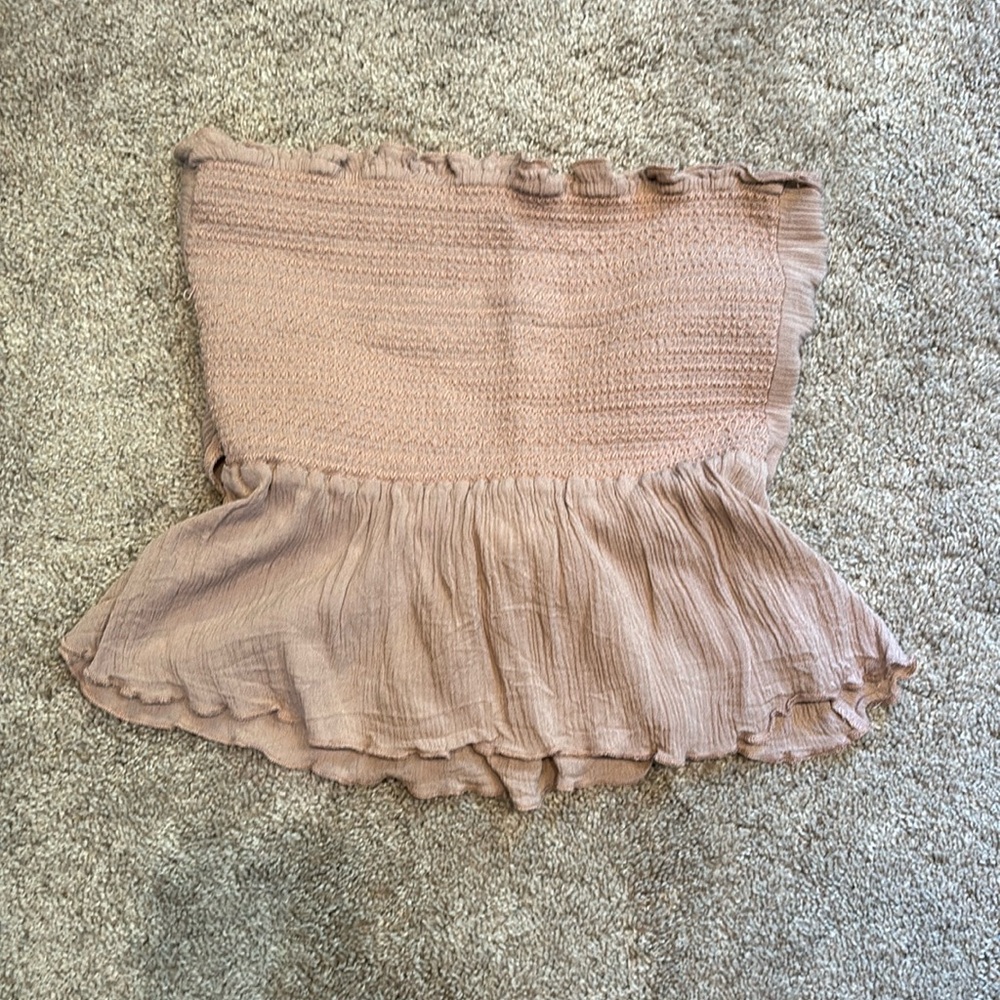Size small tie strapless top. Blush pink. From PacSun